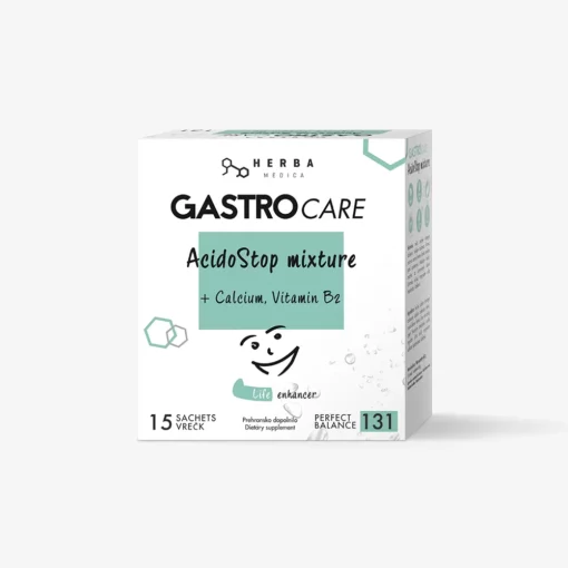 131 – GASTROCARE AcidoStop mix 2 antacida Inulin Epsom sol Vitamin B2 NAPITEK 15 vrečk